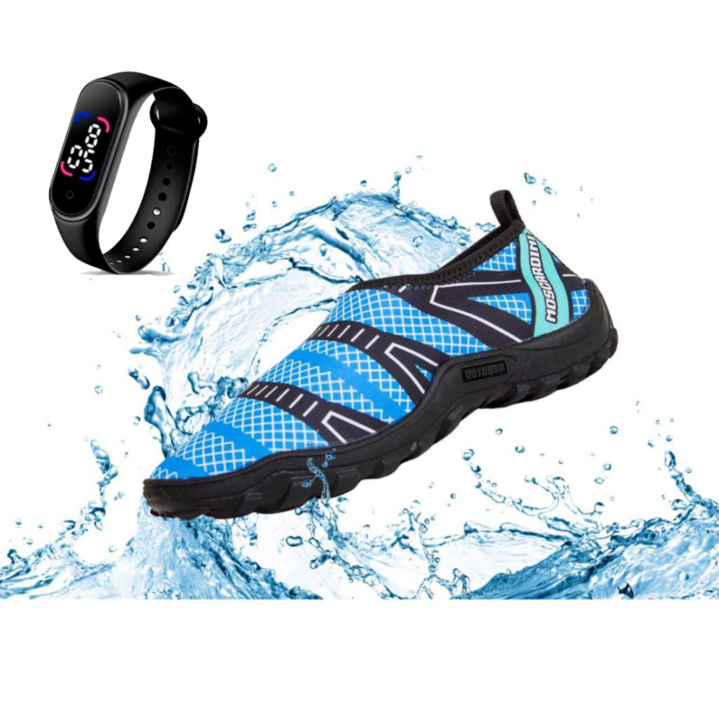 Sapatilha nautica ar-livre academia super leve muito confortavel + RELOGIO DIGITAL