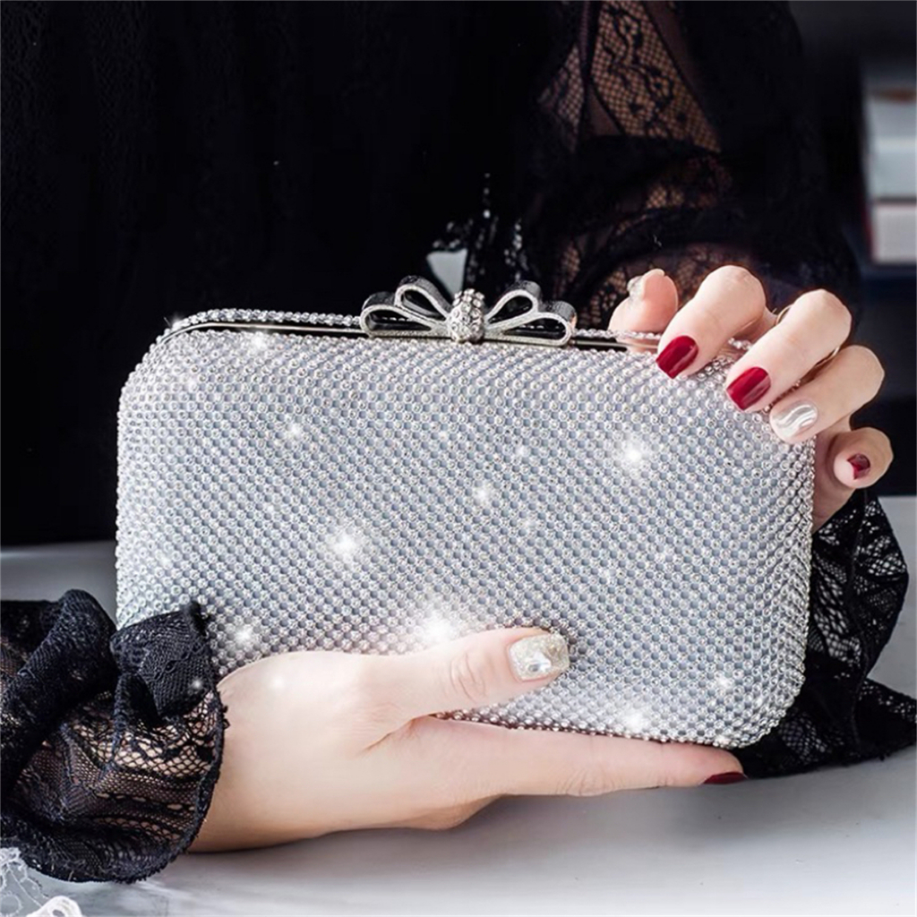 Juzia Bolsas Bolsa Clutch festa casamento de mão carteira feminina alça de corrente retirável de mão strass diamante