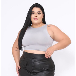 Cropped Regata Suplex Premium Plus Size Várias Cores