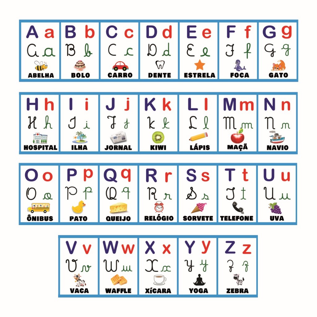 Faixa Pedagógica Alfabeto 4 Formas 300x25cm em Oferta na Shopee