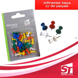 Alfinetes Quadros de Aviso, Fotos e Mapa - Colorido - embalagem com 30 unidades em Oferta na Shopee