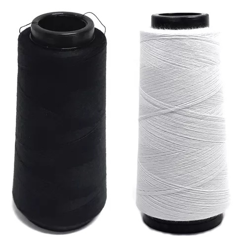2 Linha de Costura Preto e Brnaco - 120 Poliester 2000 Jds - Para Reta em Oferta na Shopee
