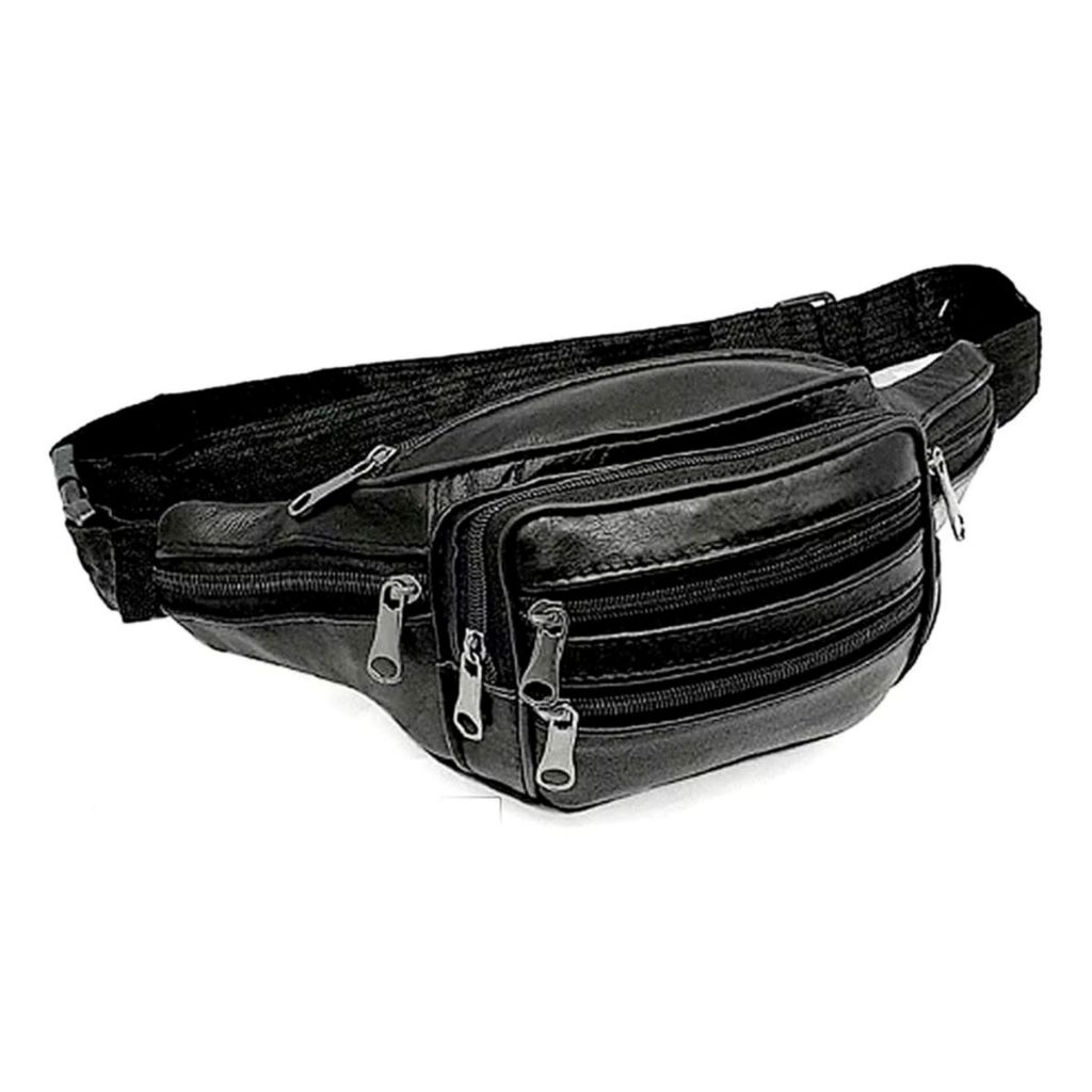 Pochete de Couro  Resistente Vários Bolsos Lindo Design cor Preto em Oferta na Shopee
