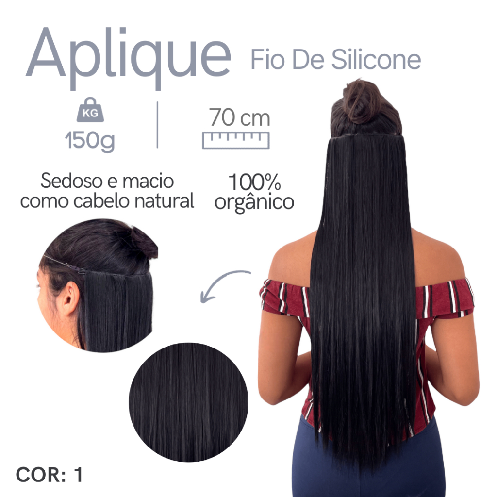 Aplique Tiara Magica Fio De Silicone Invisível De Fibra Orgânica Weng 70Cm em Oferta na Shopee