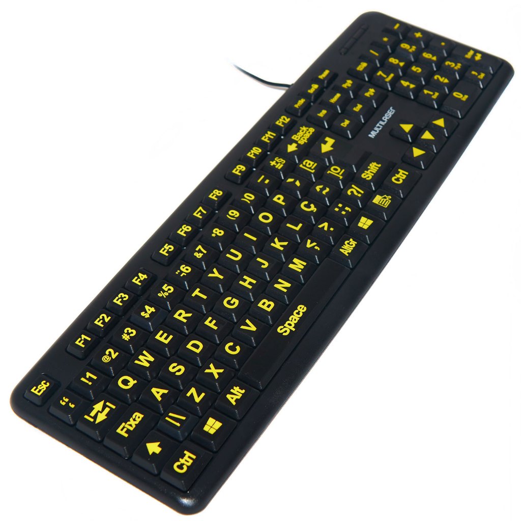 Adesivos Letras Grandes para Pessoas com Baixa Visão (fundo preto, letra amarela) em Oferta na Shopee