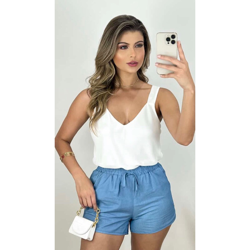 BLUSA SOCIAL DE ALCINHA GROSSA EM CREPINHO, MODA FEMININA, ELEGANTE. em Oferta na Shopee