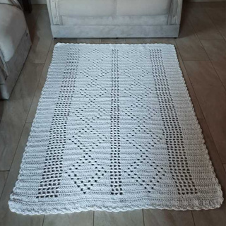 Tapete em Crochê Artesanal Retangular p/ Sala 1.50 x 1.10 cm em Oferta na Shopee