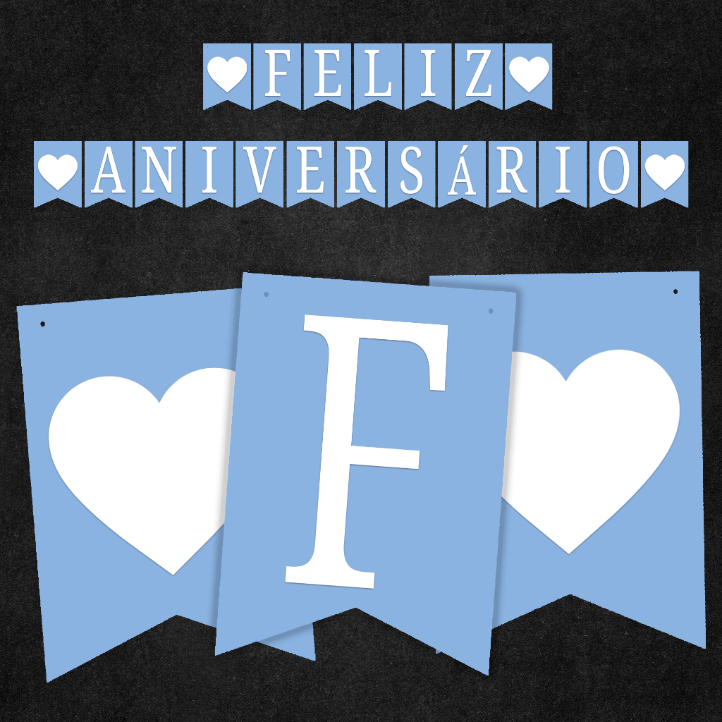 Faixa Feliz Aniversário, Bandeirinha Feliz Aniversário, decoração banner de aniversário, Bandeirola Feliz Aniversário
