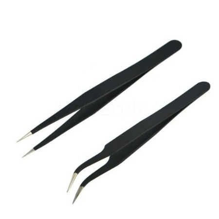 Kit 2 Pinças Para Alongamento De Cílios Fio A Fio