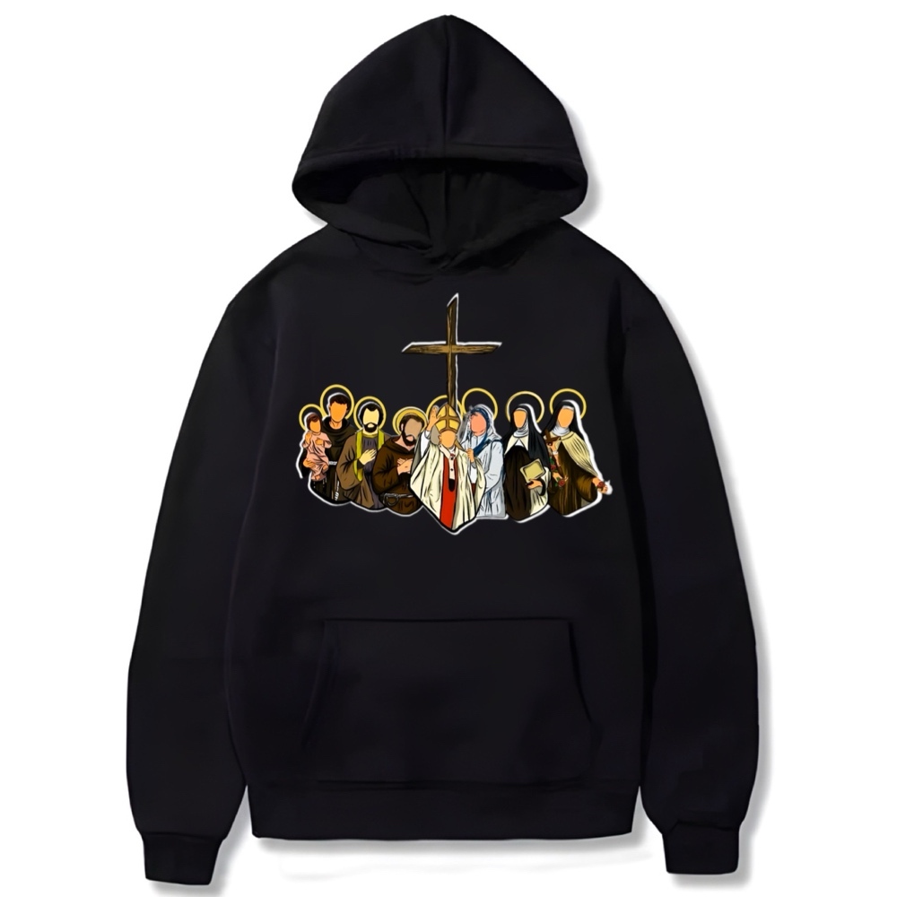 Moletom Santos da Igreja Católica - Moletom Cristão Com Estampa de São João Paulo II Santo Antônio São Francisco Sao José Madre Teresa de Calcutá Santa Rita Santa Teresinha de Menino de Jesus -  Masculino Unissex