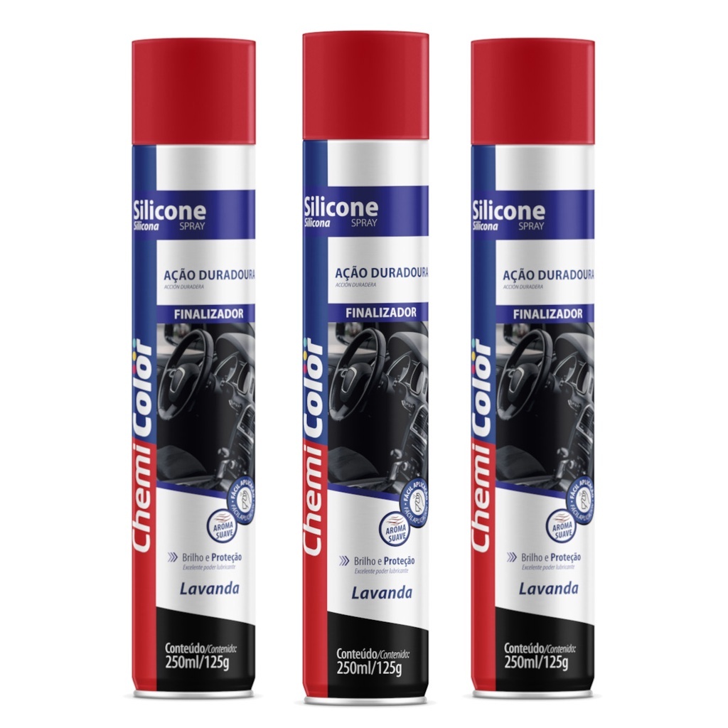Kit 3 Silicones Spray Finalizador Chemicolor Lavanda - 250ml/125g Envio Ja em Oferta na Shopee