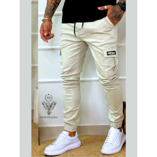 CALÇA CARGO JOGGER SARJA COM PUNHO MASCULINA SKATE