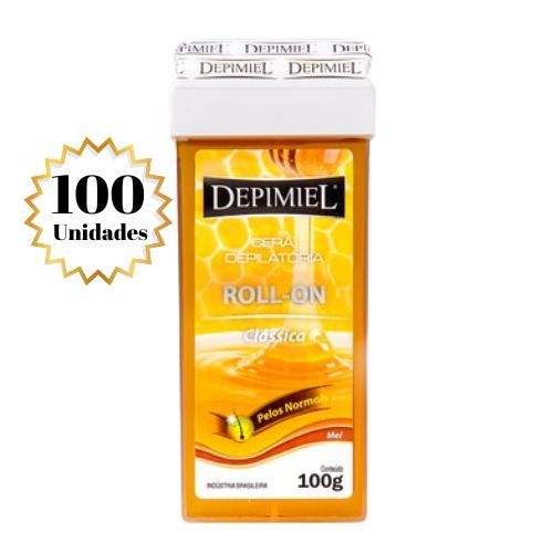 Kit C/ 100 Cera Depilatória Roll-on Clássica 100g - Depimiel