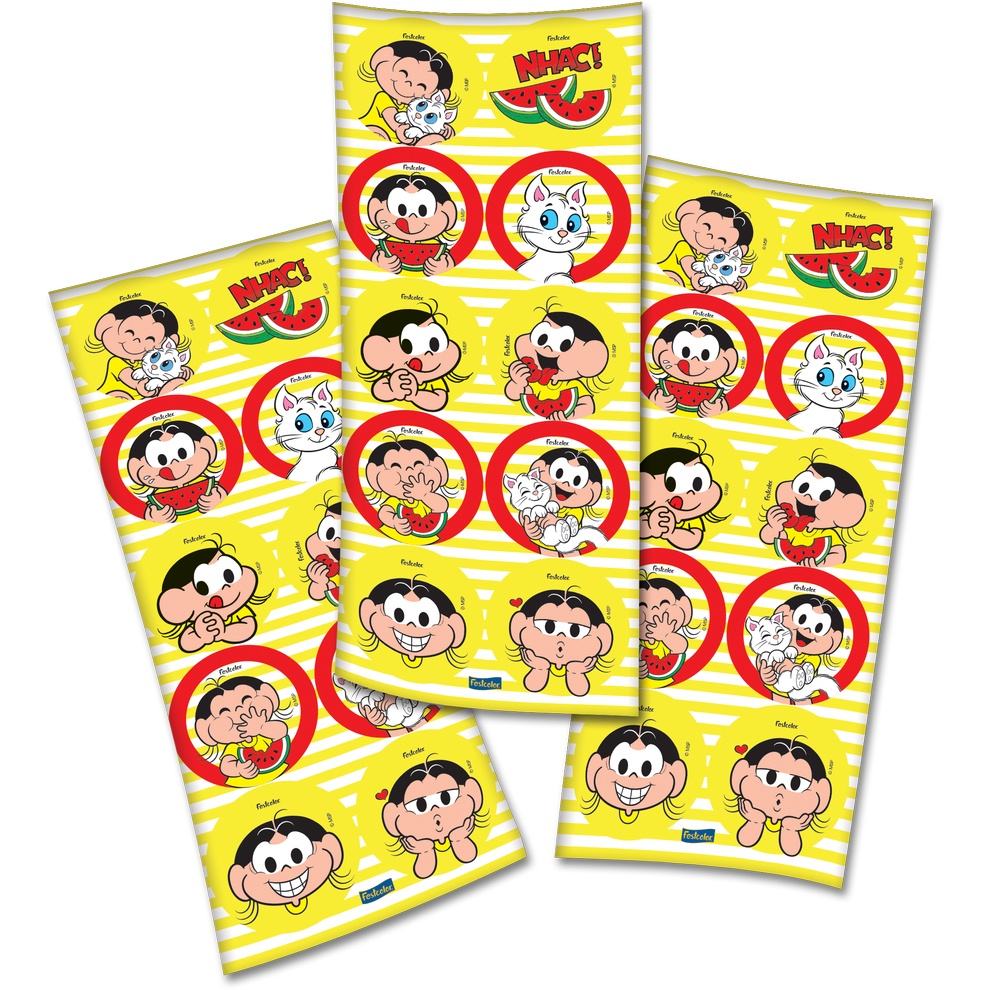 Adesivo Redondo para Lembrancinha Festa - Magali - 30 unidades - Festcolor - Rizzo Distribuidora