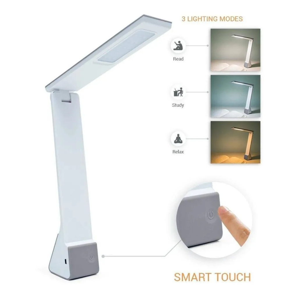 Luminária De Mesa Led Flexível 3 Níveis De Cor 15 led