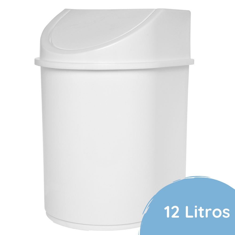 Lixeira Basculante Para Canto Com Tampa 12 Lts jaguar cozinha banheiro lavanderia