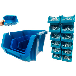 Gaveta Caixa Plástica Encaixável Organizador Parafusos Buchas Porcas Azul Vários Tamanhos em Oferta na Shopee