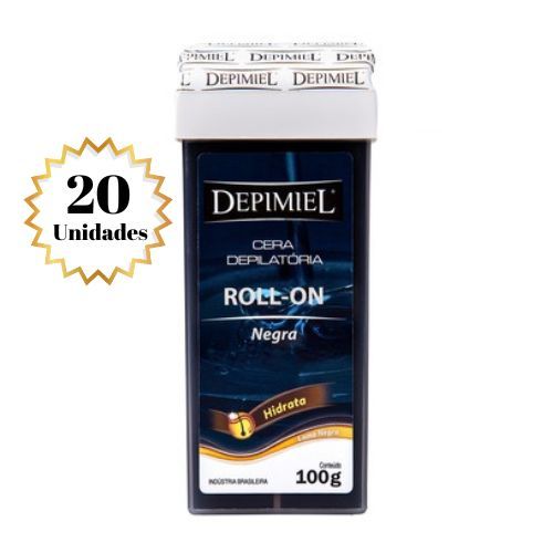 Kit c/20 Ceras Depilatória Roll-On Negra 100g - Depimiel