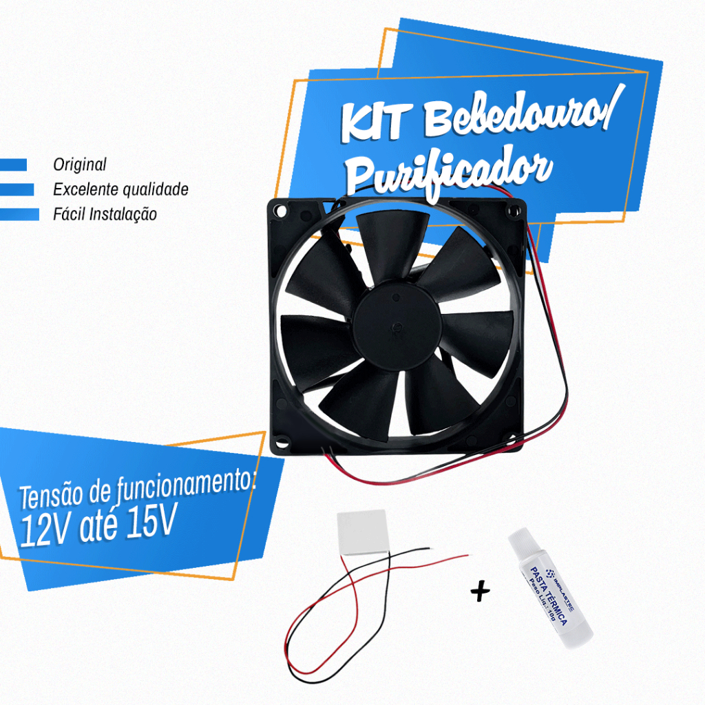 Kit Pastilha Peltier + Cooler Ventilador 12v + Pasta Termica