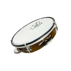 Pandeiro 8 Polegadas Compacto Madeira Pele Leitosa Sp Percussão