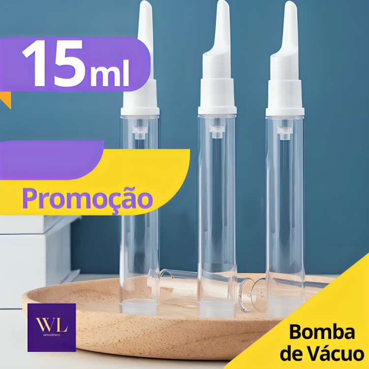 Kit 3 Unidades 15ml Dispenser Hidratante Transparente Recarregável Para Cosméticos e Viage...