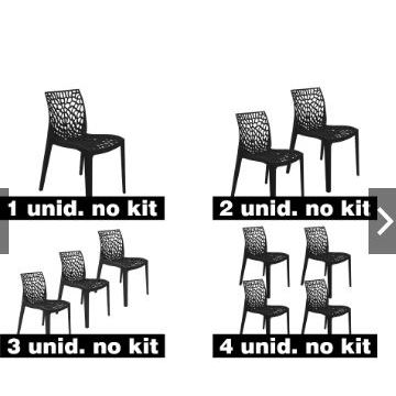 Cadeiras Preta Gruvyer Design Cozinha Sala de Estar Jantar