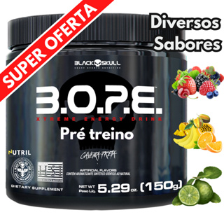 Pré-Treino BOPE 150g - Suplemento em Pó Black Skull - B.O.P.E. - Energia - Disposição Caveira Preta em Oferta na Shopee