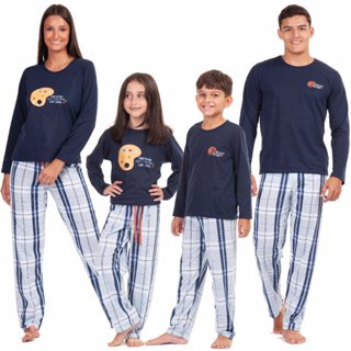 Kit Pijamas de Frio Familia Combinado Inverno Manga Longa e Calça Premium em Oferta na Shopee