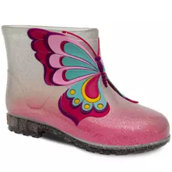 Bota Galocha Infantil Nº 21 ao 26 Botinha Cano Baixo Moda Feminina Menina Borboleta 09.43
