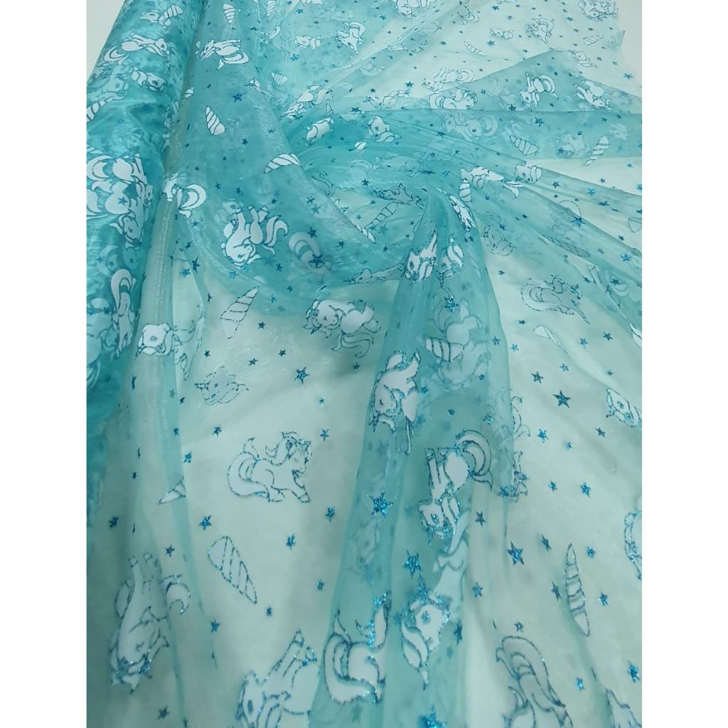 Tecido Organza Estampado - 1 metro por 1,55 de largura - 100% Poliamida