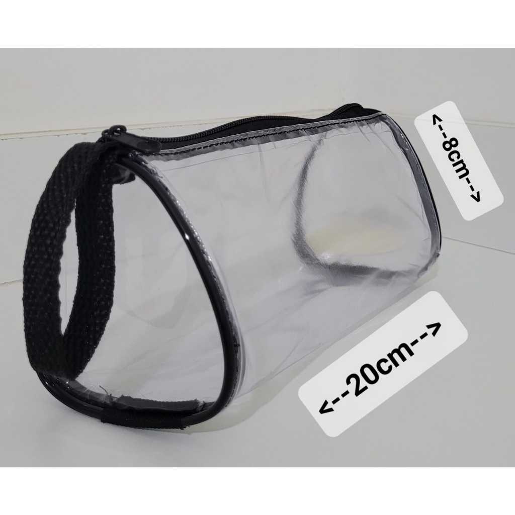NECESSAIRE ESTOJO TRANSPARENTE  FRISO PRETO MAQUIAGEM, ORGANIZADOR PINCEIS E ESMALTES ECOLAR  OUTROS