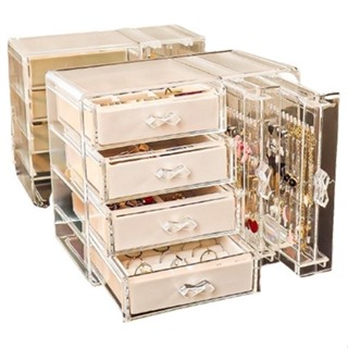 Organizador Porta Jóias Acrílico Brincos Colares Bijuterias 4 Prateleiras Decorativo em Oferta na Shopee