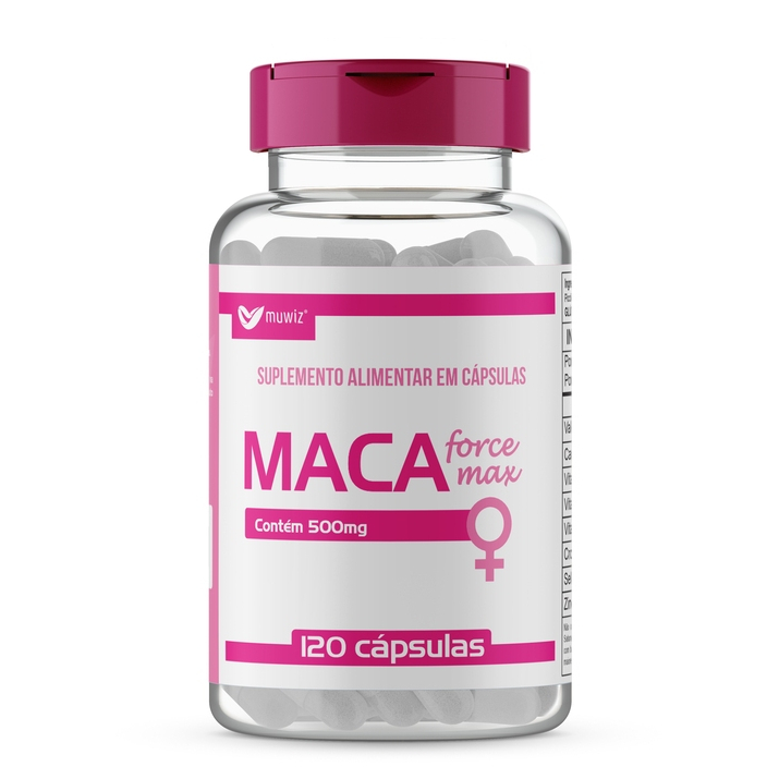 Maca Peruana Feminina 120 cápsulas 500mg Muwiz Original