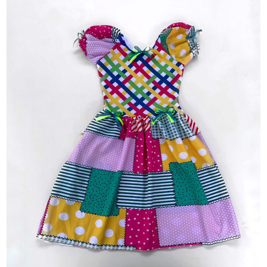 ROUPA FESTA JUNINA CAIPIRA XADREZ RETALHO MODA CAIPIRA