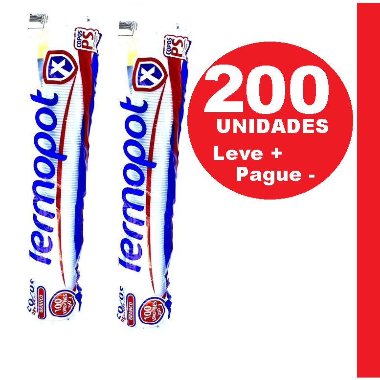 Kit 200 Copo descartável 200ml PS Termopot descartavel