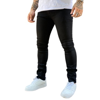 Calça Masculina Jeans Preta Skinny Elastano  Casual Trabalho  Premium em Oferta na Shopee