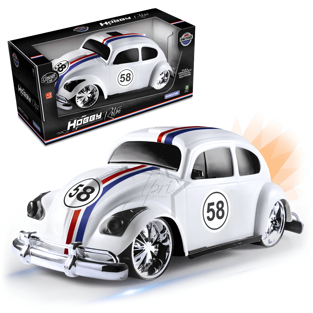 Carrinho Grande Infantil Herbie Brinquedo Carro Fusca Retrô Menino Hobby Miniatura Fuska Fusquinha