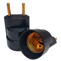 Bocal Para Lâmpada Termoplástico Preto Soquete E27 Resistente Durável Bivolt De Tomada