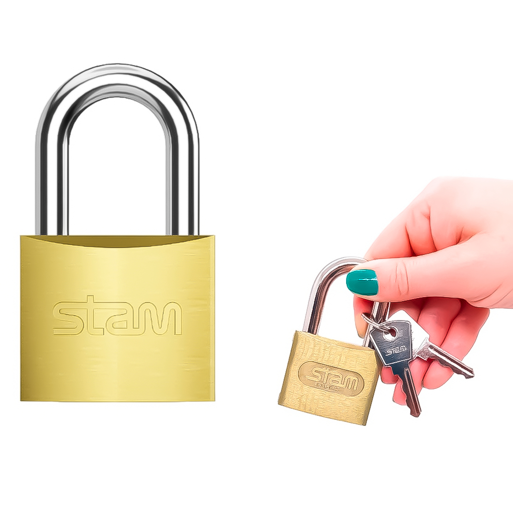 Cadeado Zamac Latão 45mm Stam Para Portões Janelas Armários Malas Segurannça Com Chave Resistente em Oferta na Shopee