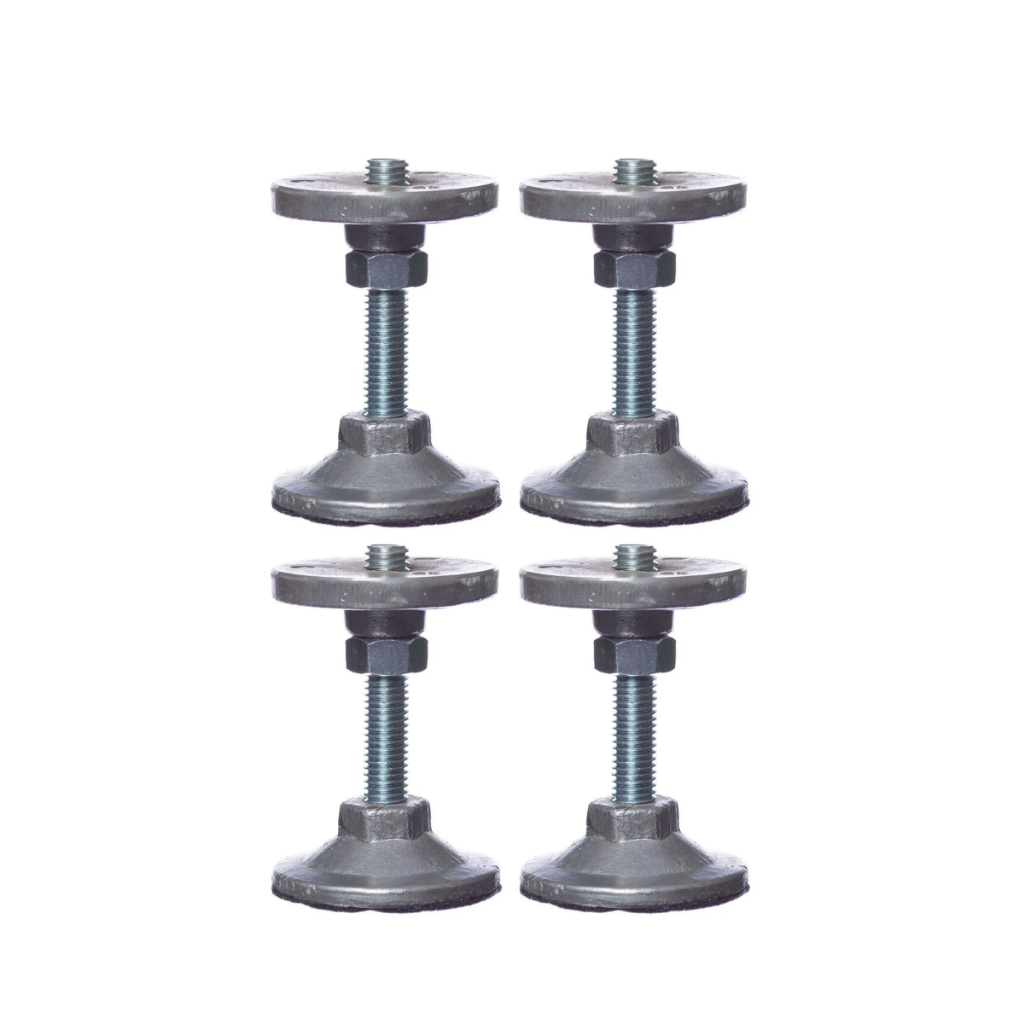 Kit 4 Pés Niveladores de Metal P/ Mesa de Sinuca Bilhar Pebolim Totó