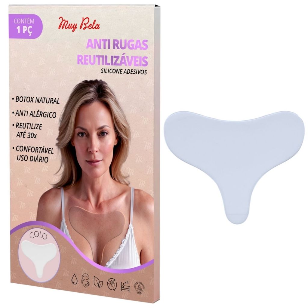 Anti Rugas Decote Colo Silicone Adesivo Pad Estimulador de Colágeno Natural para Colo Marcado Muy Bela Marcas dos Seios