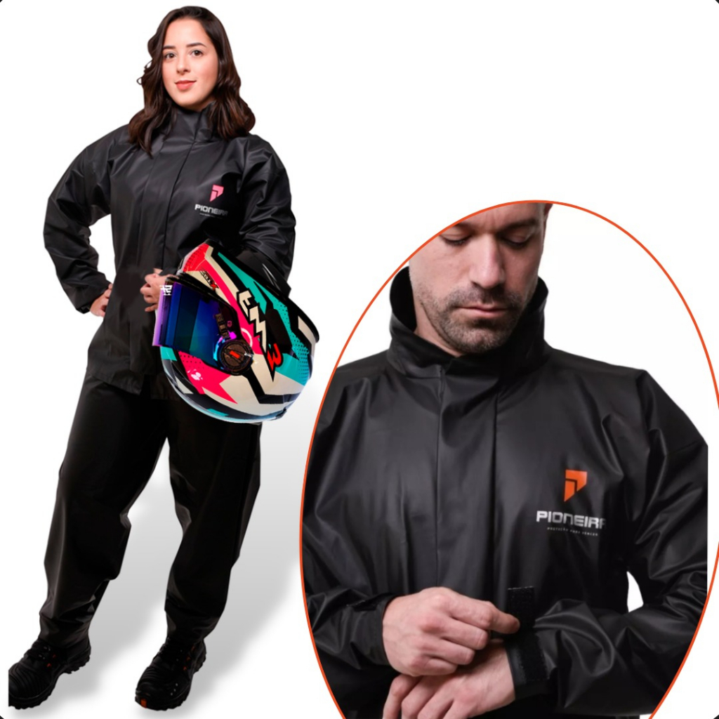 Capa De Chuva Impermeável Moto Motoqueiro Motoboy Frio Pvc Combate Pioneira Para Adulto Masculino Feminino Reforçada - Sports & Outdoors