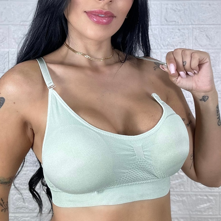 Kit 2 Top Sutiã Amamentação Importado Com Bojo Removível Moda Intima Lingerie Feminina em Oferta na Shopee