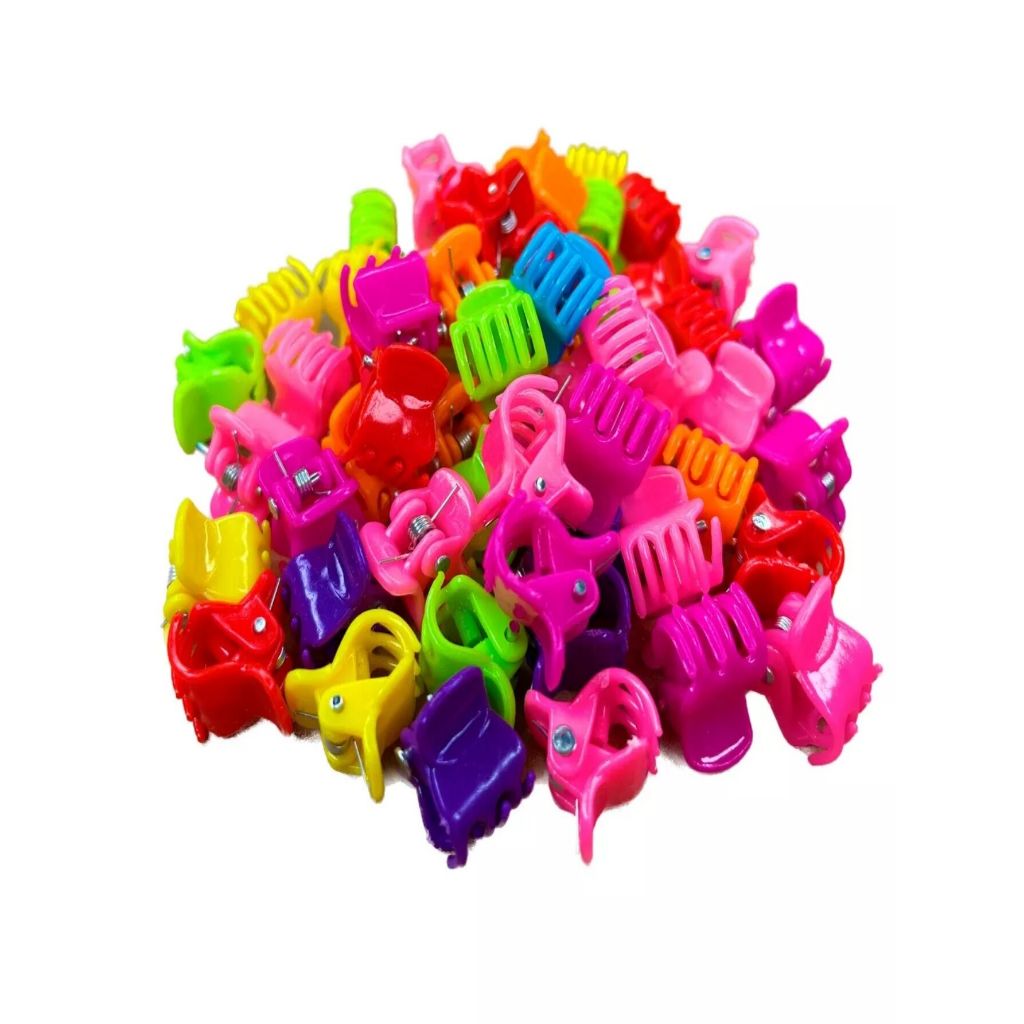 Kit 50 Mini Piranha Presilha Grampo de Cabelo Infantil Fofo Feminino Colorido — imagem 2 de 2
