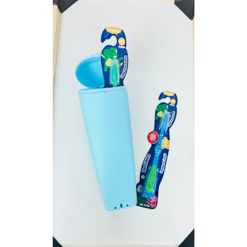 Kit c/2 Escovas de Dente + Porta Escova de Dente