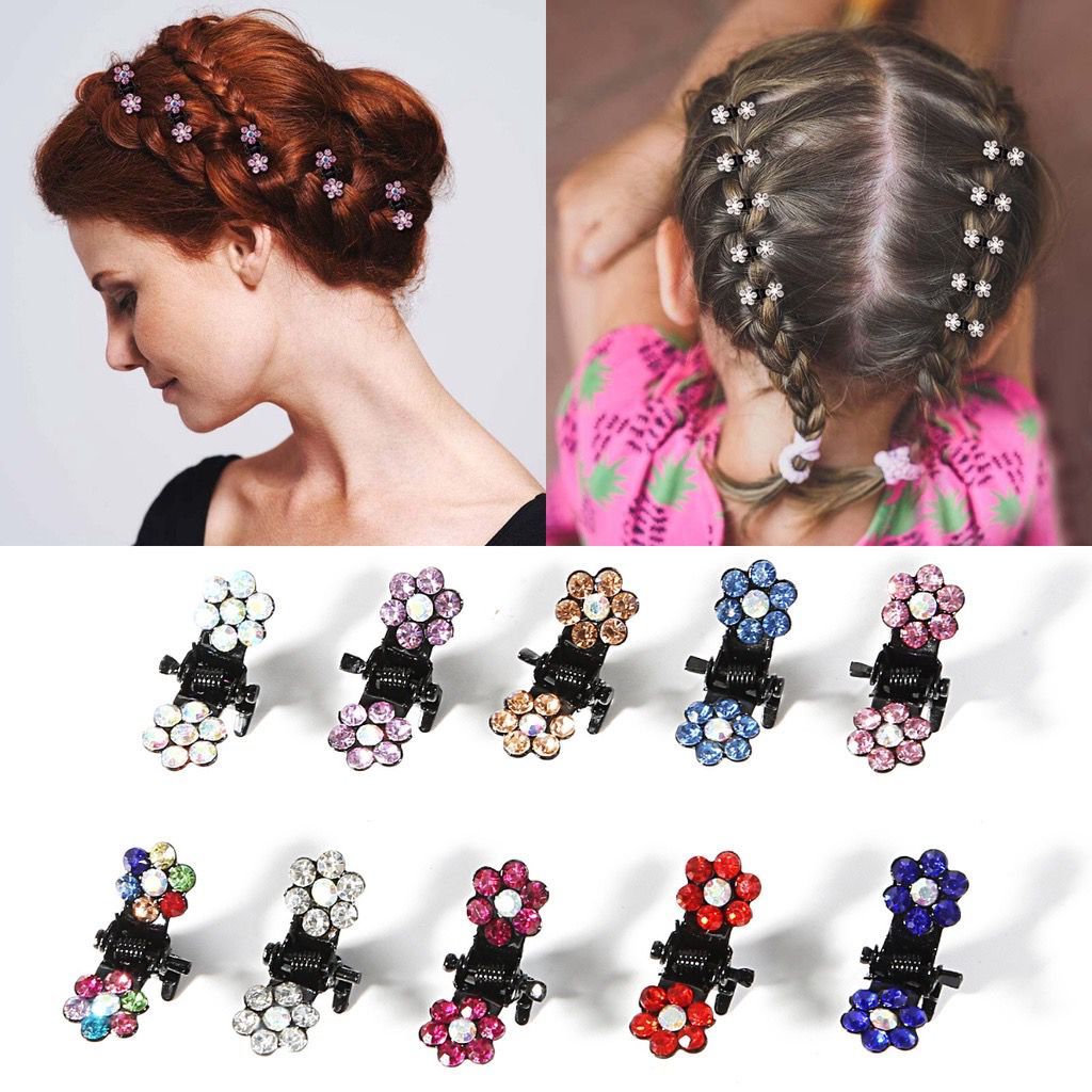 Kit 40 Mini piranha presilha para cabelo detalhada em strass