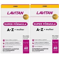 Kit 2 Lavitan Super Fórmula A-Z Mulher 60 Comprimidos em Oferta na Shopee