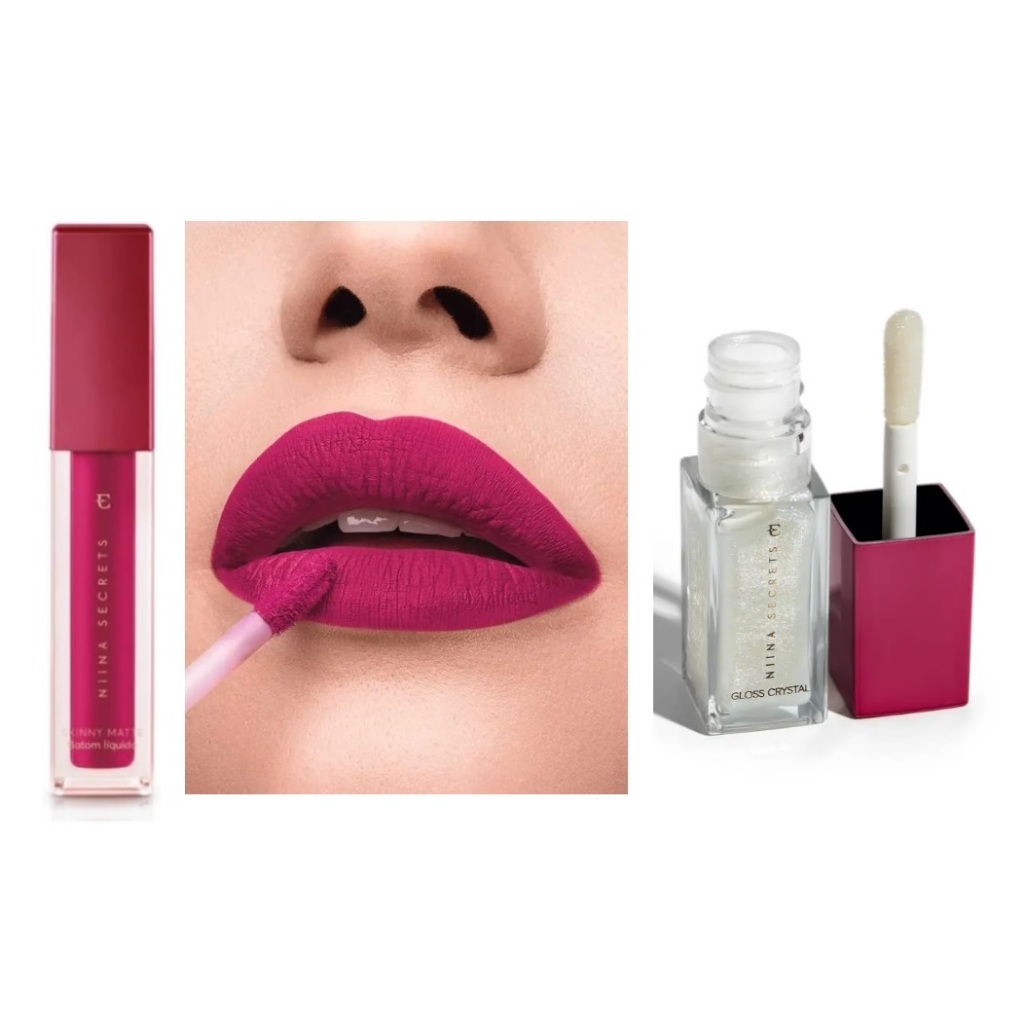 Kit Niina Secrets Baton Skinny matte+Gloss Crystal, A Escolher, Eudora