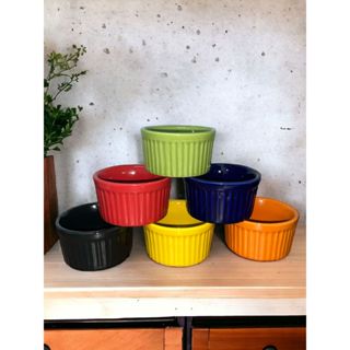 Kit 6 Ramequins Coloridos de Porcelana Decorpan em Oferta na Shopee
