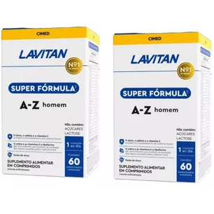 Kit 2  Lavitan Super Fórmula A-Z Homem Com 60 Comprimidos